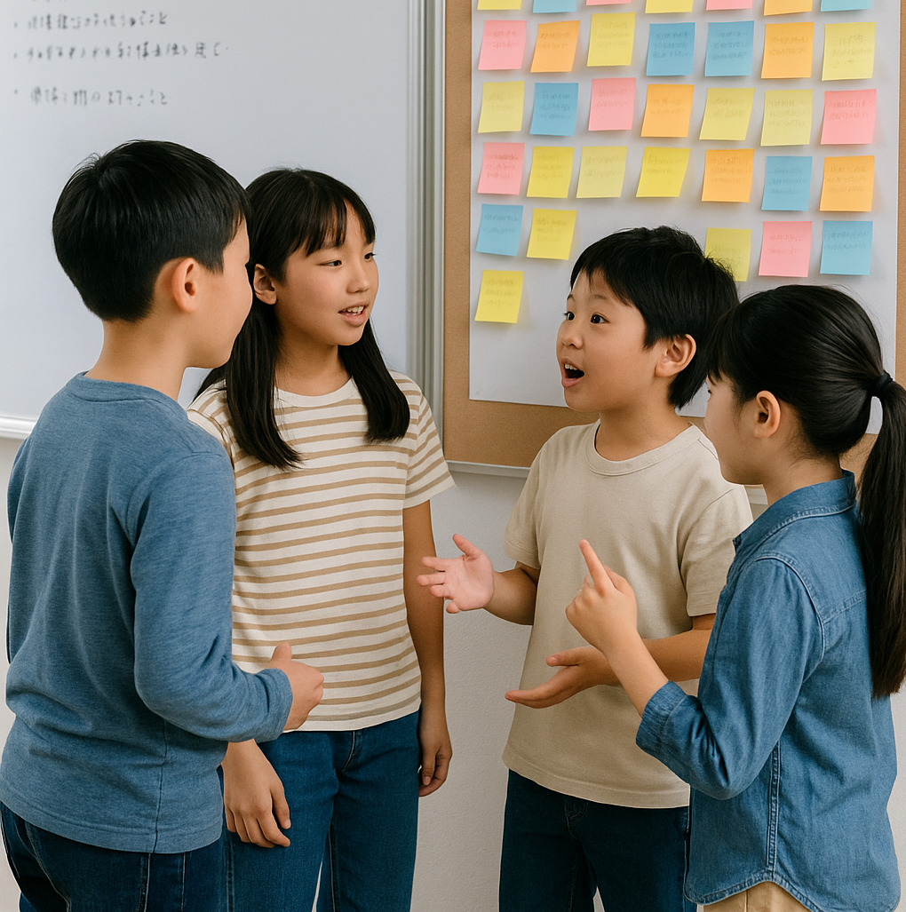 虫眼鏡で植物を観察し「なぜ?」を探求する小学生